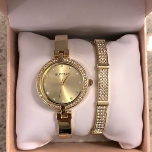 New in Box! Gold Ellen Tracy Women’s Watch and Bracelet Set